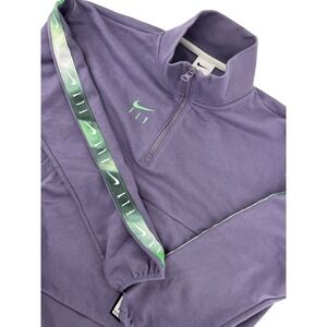 Nike Dri Fit Fly Quarter Zip Sweatshirt Pullover Purple Women's XS